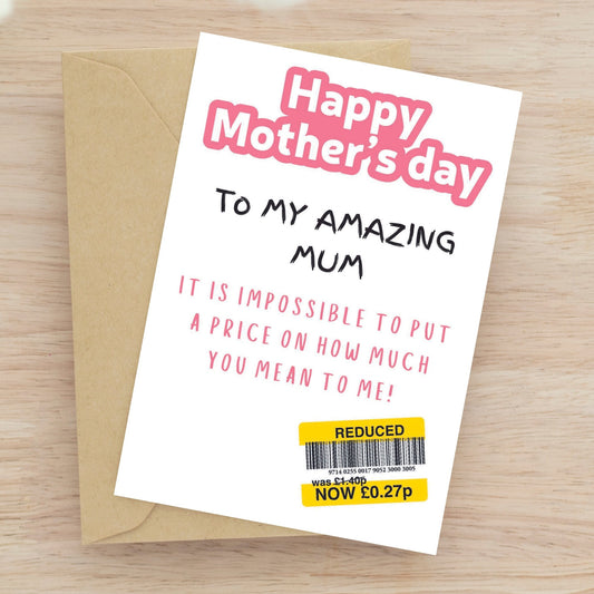 Funny Mothers Day Card - Reduced Sticker