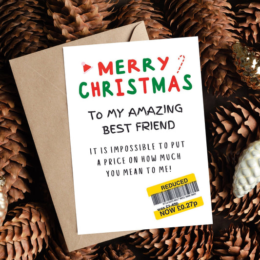 Christmas Card For Best Friend - Reduced Sticker