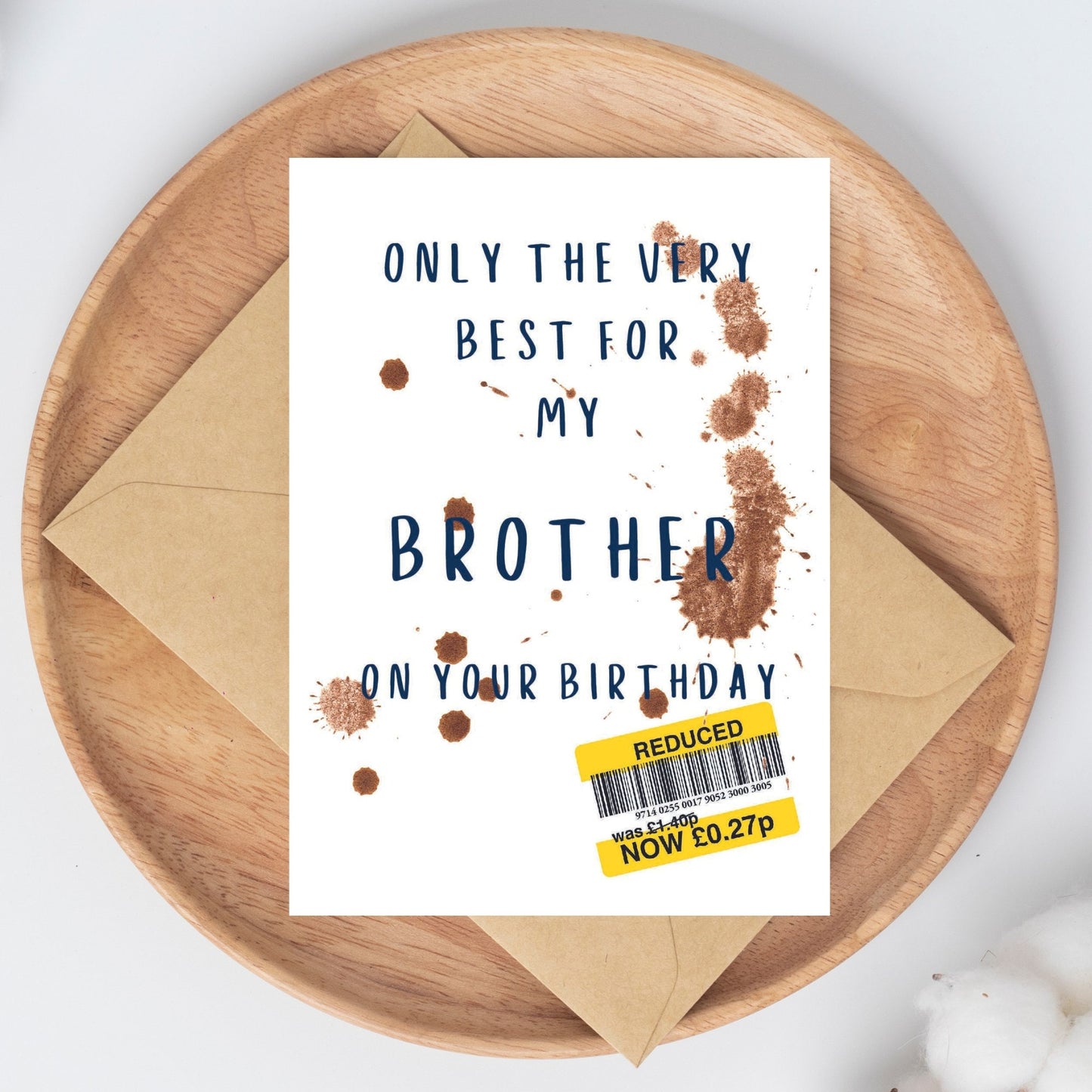 Funny Birthday Card For Brother - Reduced Sticker