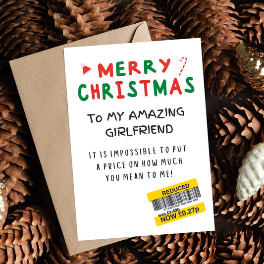 Christmas Card For Girlfriend - Reduced Sticker