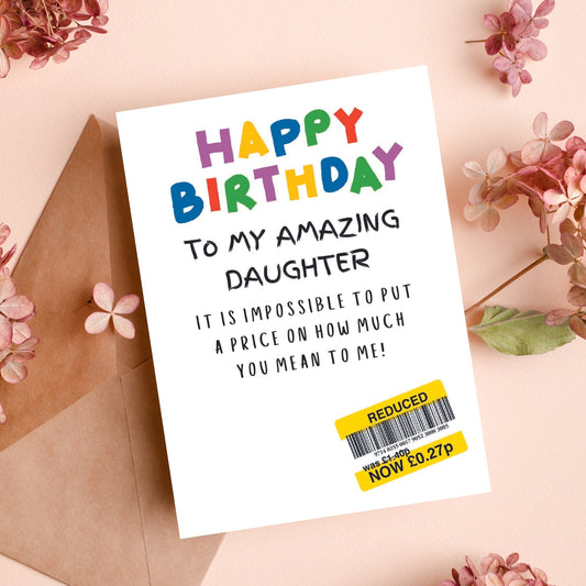 Funny Birthday Card For 'My' Daughter - Reduced Sticker