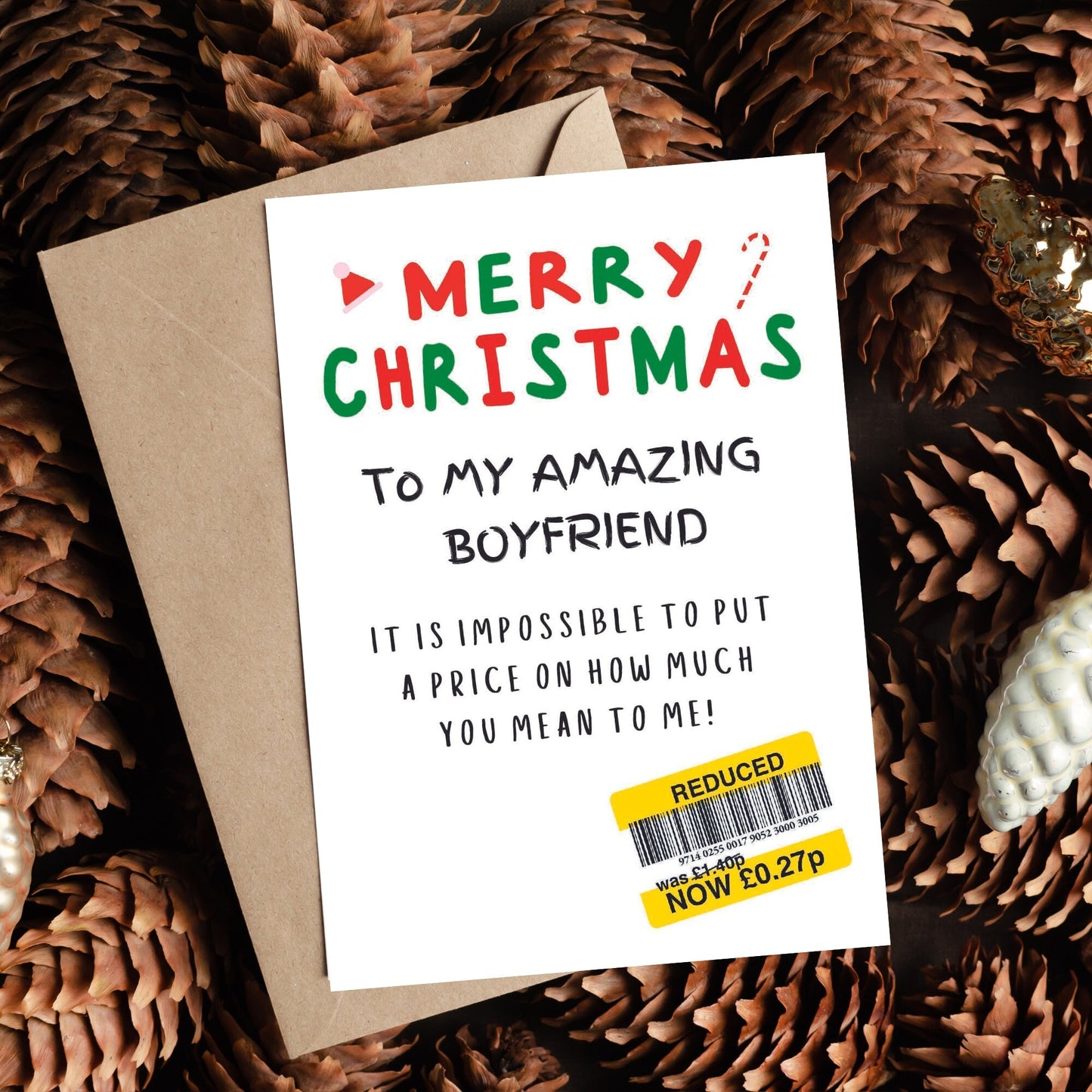 Christmas Card For Boyfriend - Reduced Sticker