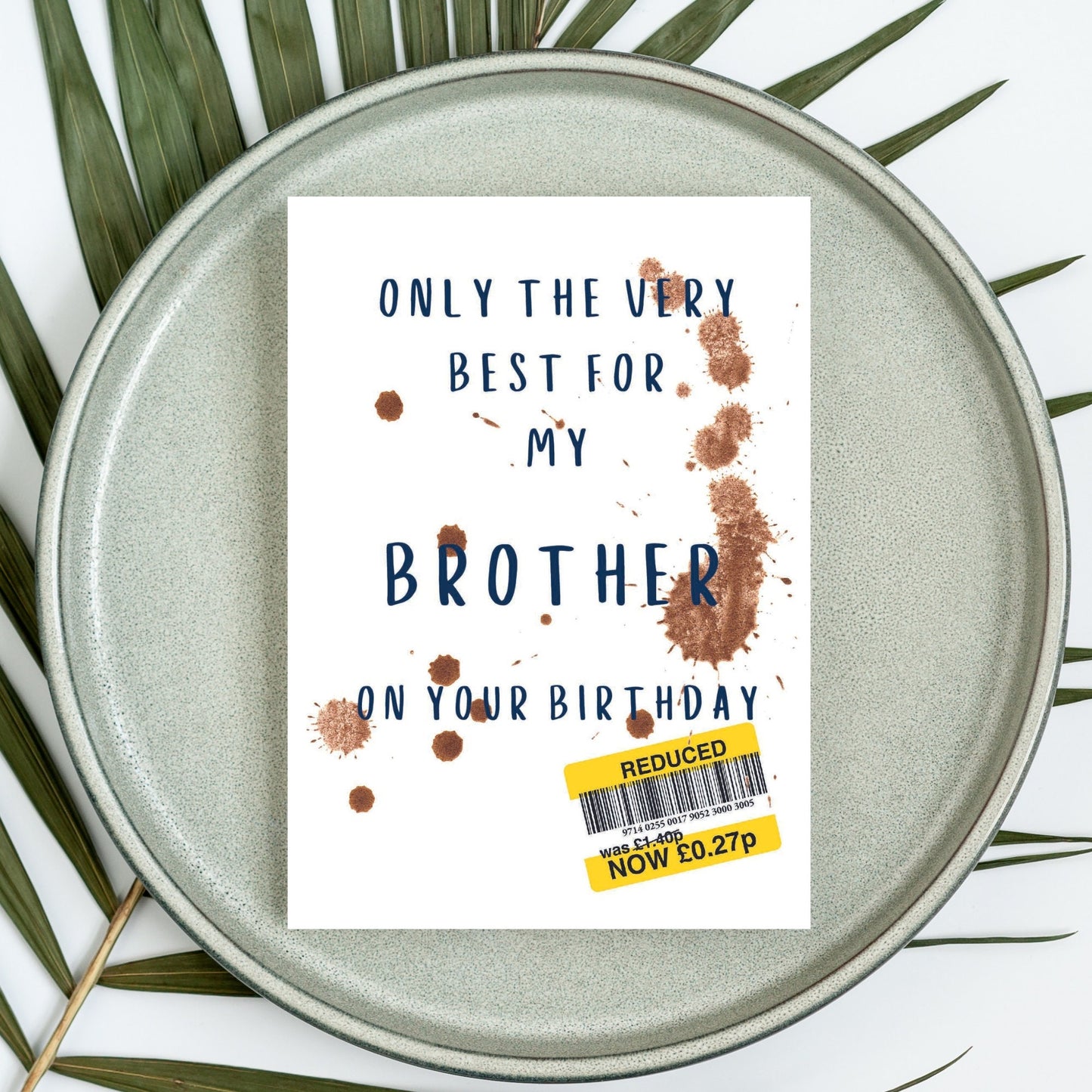 Funny Birthday Card For Brother - Reduced Sticker