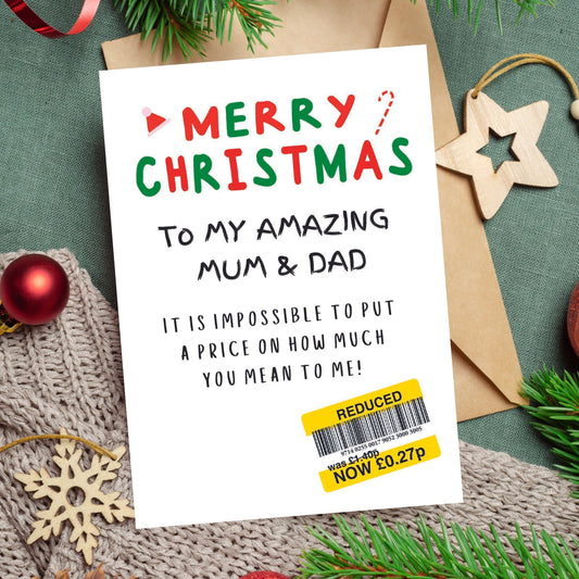 Christmas Card For Mum And Dad - Reduced Sticker