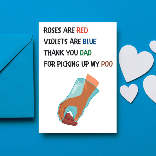 Funny Fathers Day Card From Dog - Poo