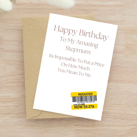 Funny Birthday Card For Stepmum - Reduced Sticker