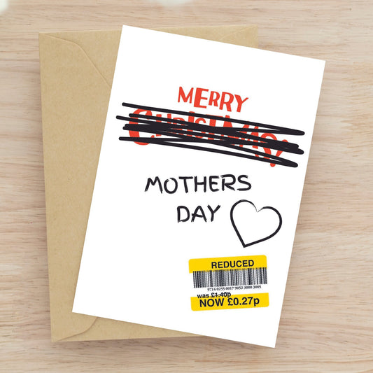 Mothers Day Card - Merry Mothers Day - Reduced Sticker.