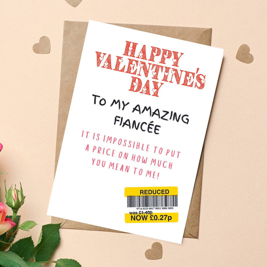 Funny Valentines Card For Fiancée - Reduced Sticker