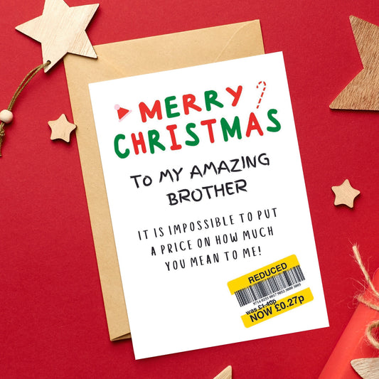 Christmas Card For Brother - Reduced Sticker
