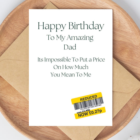 Funny Birthday Card For Dad - Reduced Sticker
