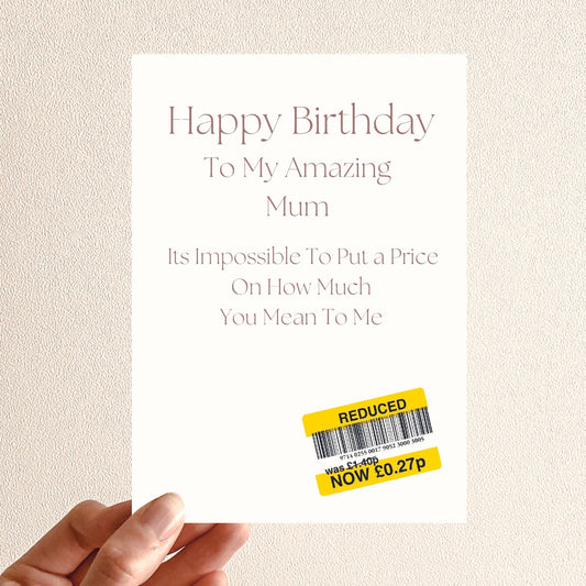 Funny Birthday Card For Mum - Reduced Sticker