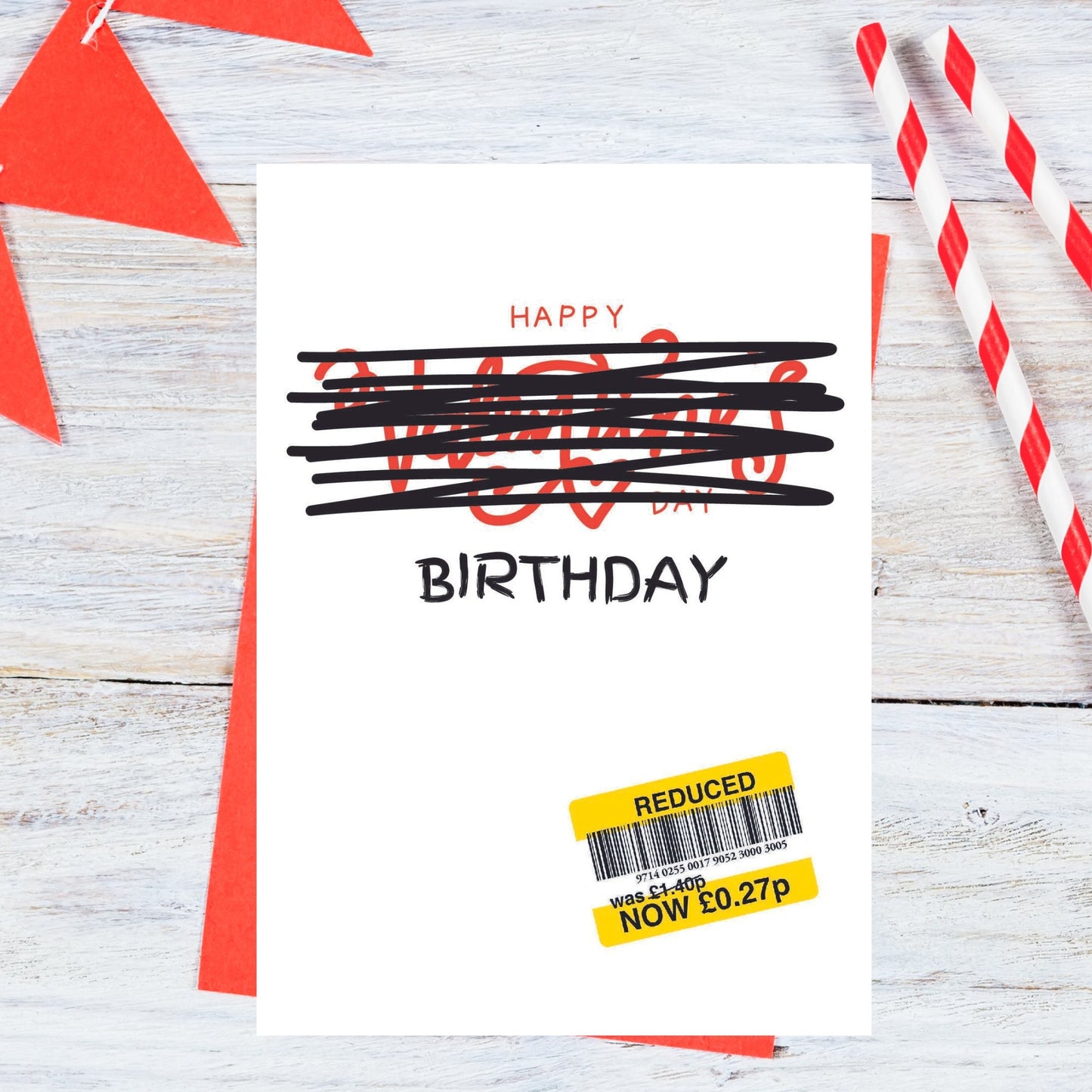 Funny Birthday Card - Reduced Sticker Card - Valentines