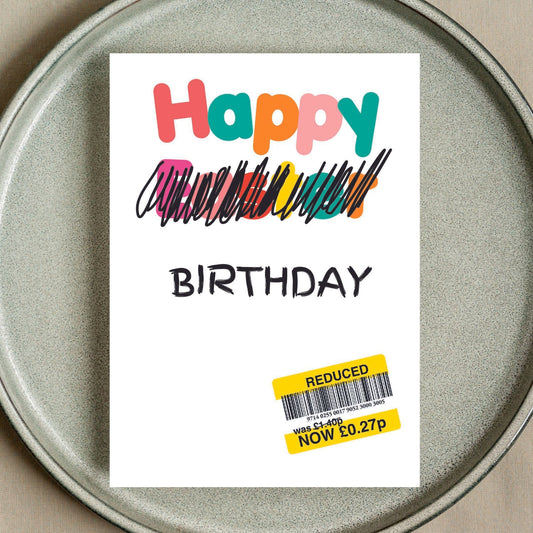 Funny Birthday Card - Reduced Sticker - Easter