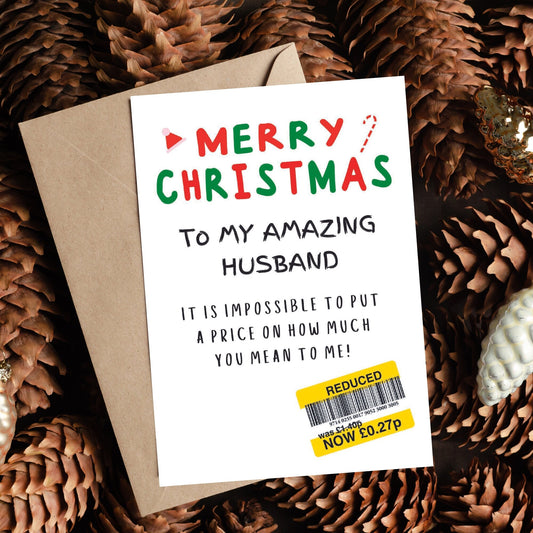 Christmas Card For Husband - Reduced Sticker