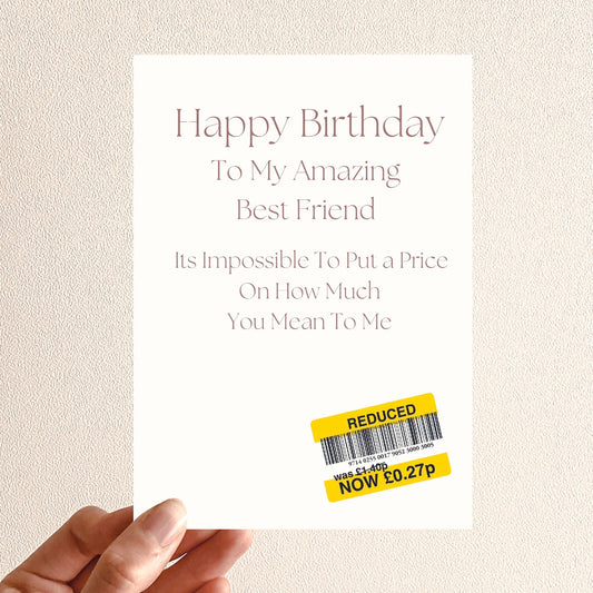 Funny Birthday Card For Best Friend - Reduced Sticker