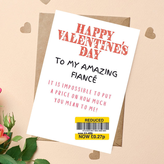 Funny Valentines Card for Fiancé - Reduced Sticker