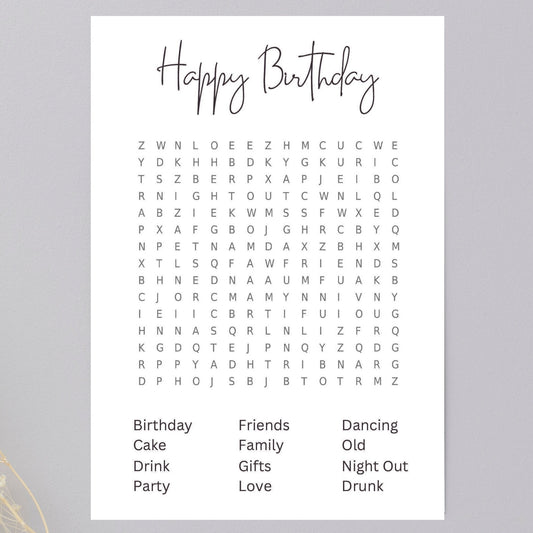 Personalised Word Search Card