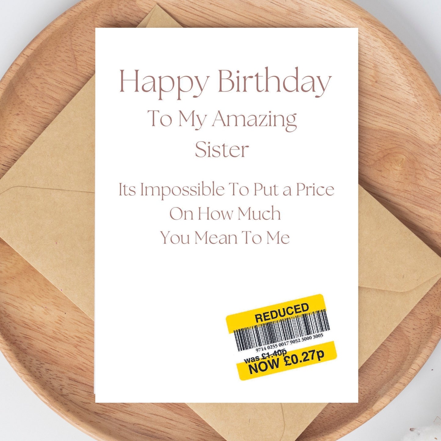 Funny Birthday Card For Sister.