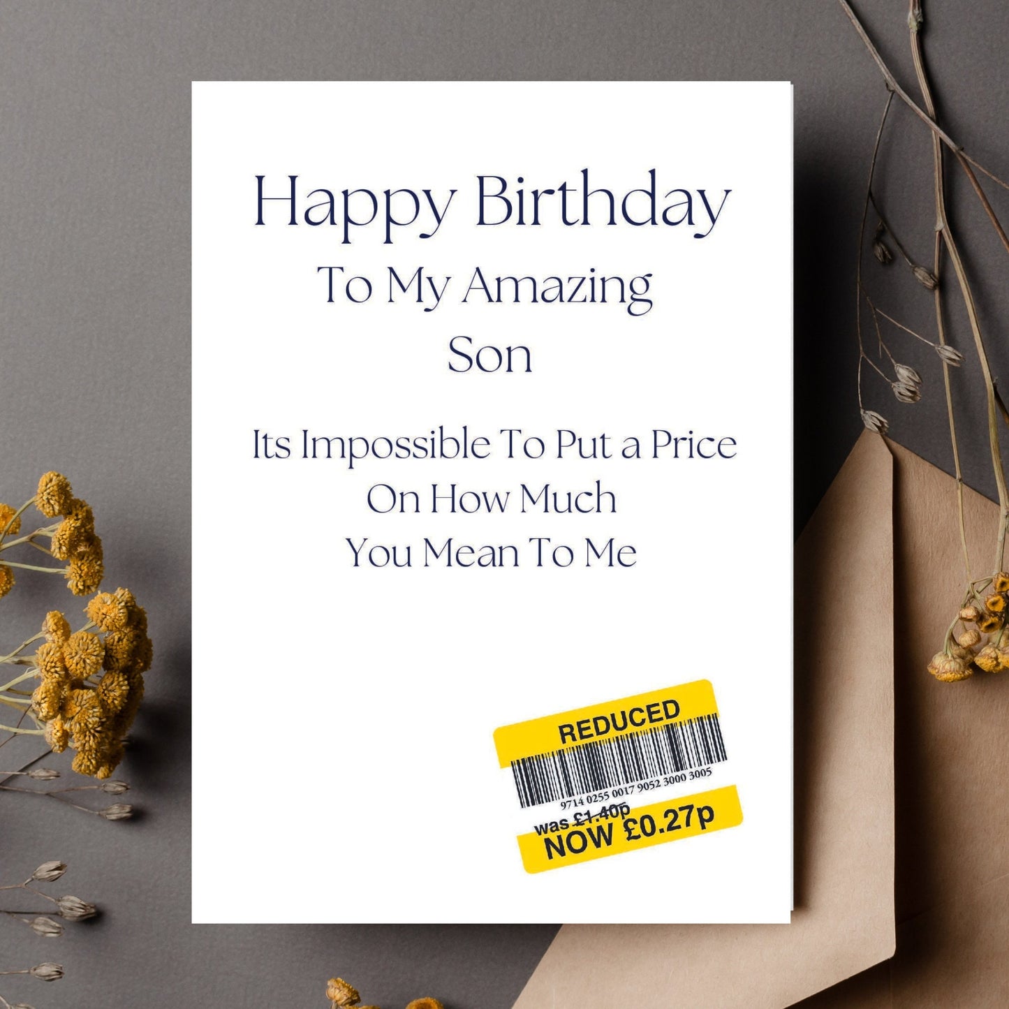 Funny Birthday Card For 'My' Son - Reduced Sticker