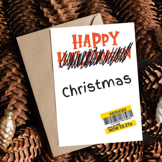 Funny 'Reduced Sticker' Christmas Card - Halloween
