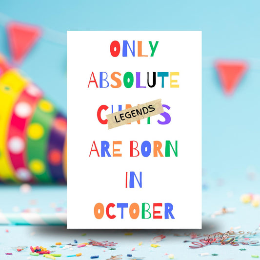 Funny October Birthday Card