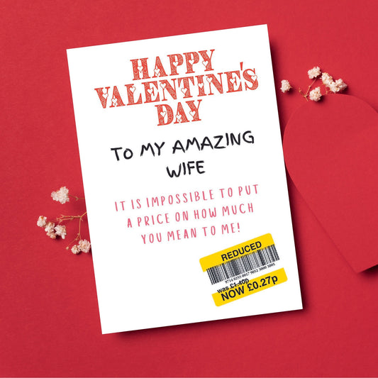 Funny Valentines Card For Wife - Reduced Sticker