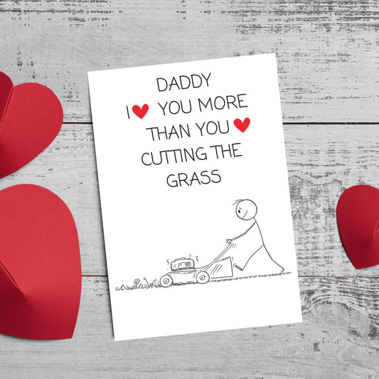 Funny Fathers Day Card - Grass Cutting