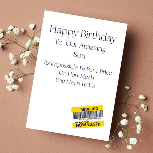 Funny Birthday Card For 'Our' Son - Reduced Sticker