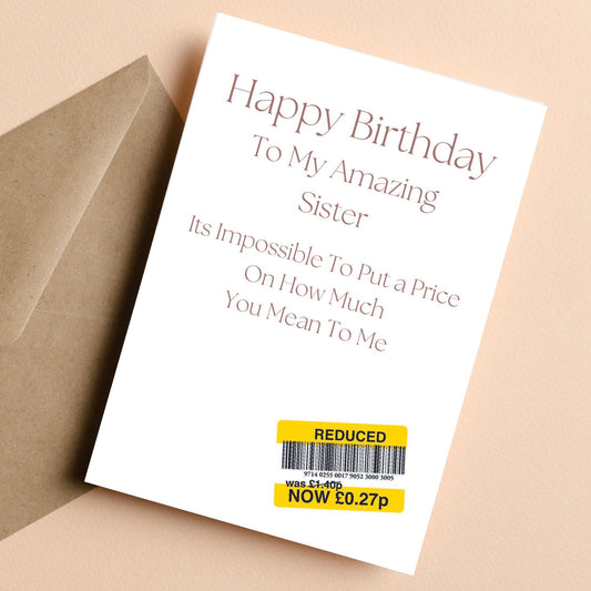 Funny Birthday Card For Sister.