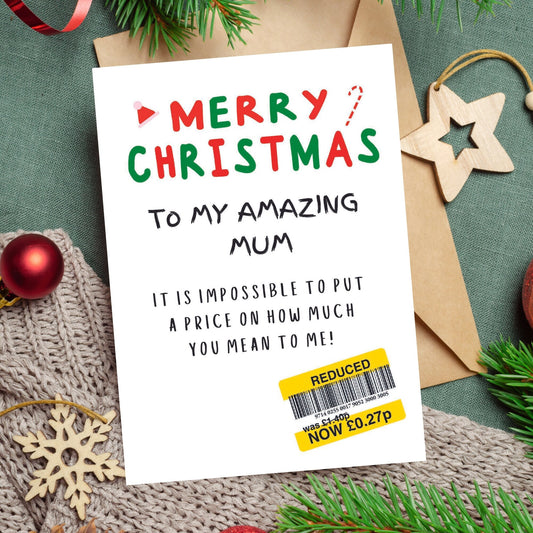 Christmas Card For Mum - Reduced Sticker