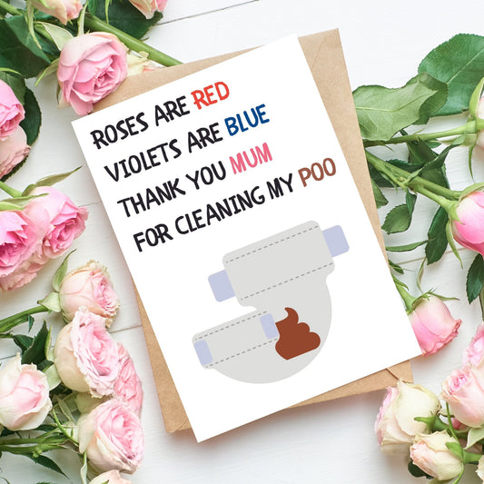 Funny Mothers Day Card - Poo