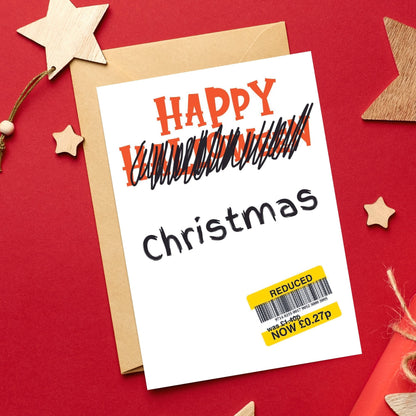 Funny 'Reduced Sticker' Christmas Card - Halloween