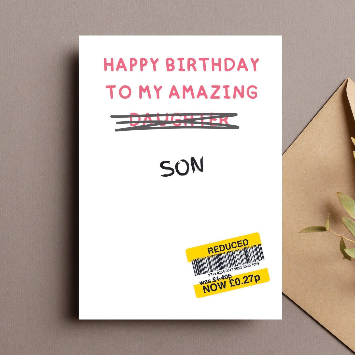 Funny Birthday Card For 'My' Son - Reduced Sticker