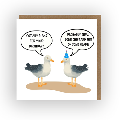 Funny Birthday Card - Birds