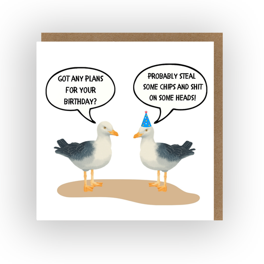 Funny Birthday Card - Birds