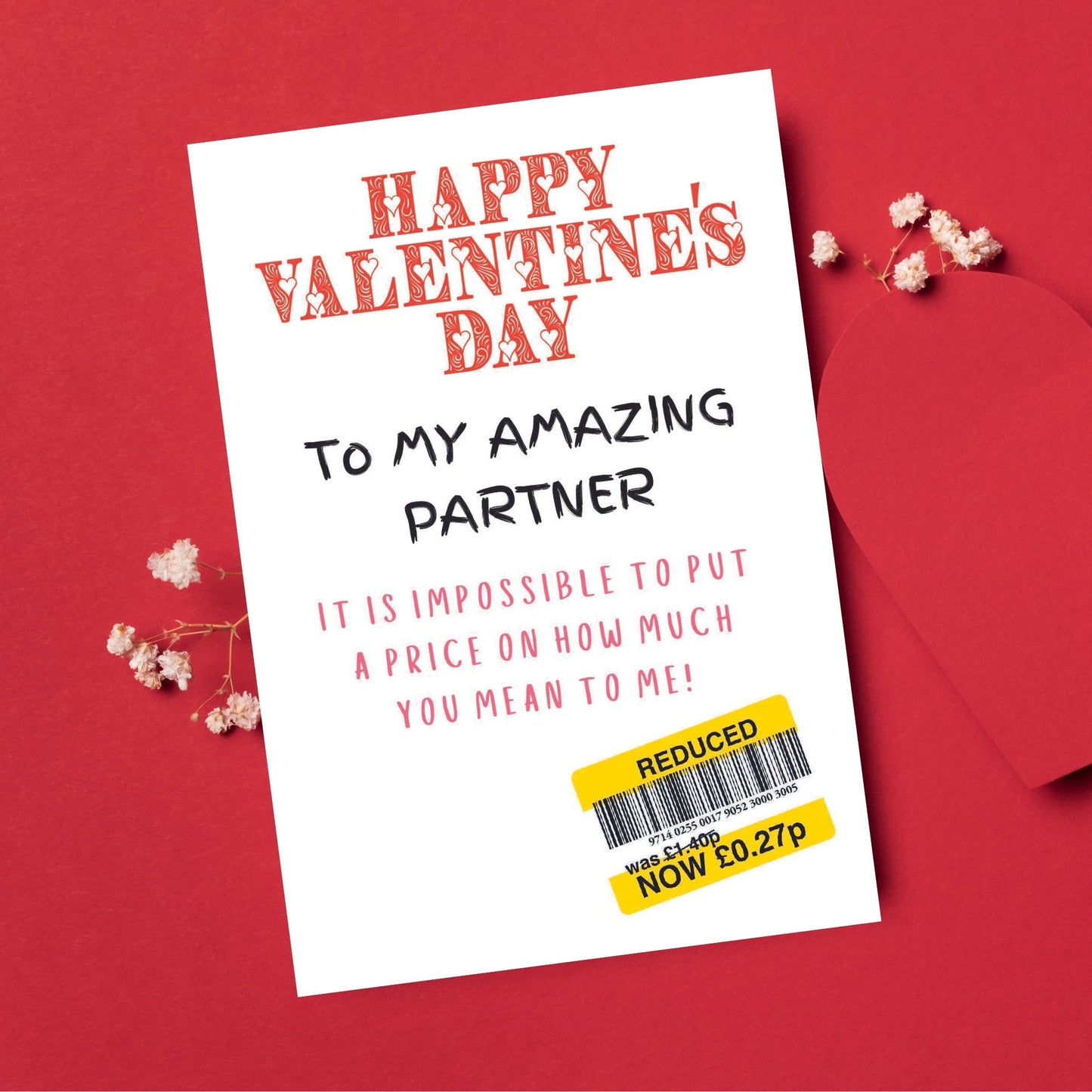 Funny Valentines Card For Partner - Reduced Sticker