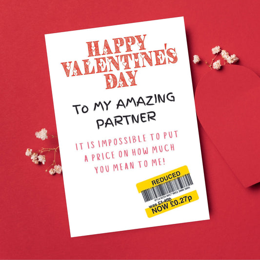 Funny Valentines Card For Partner - Reduced Sticker