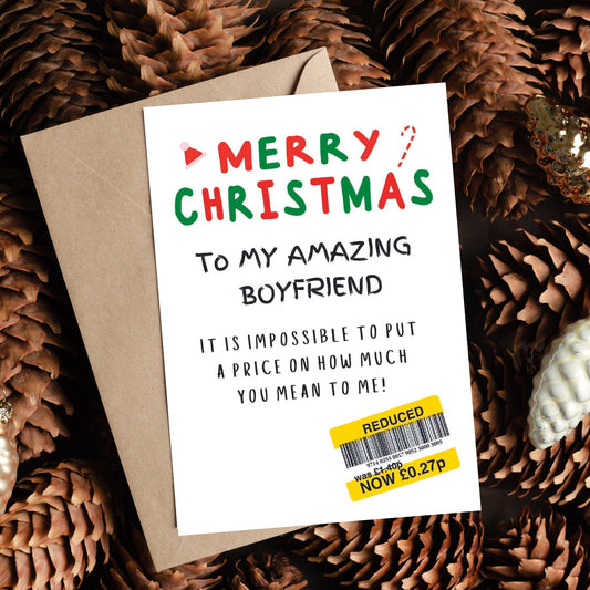 Christmas Card For Boyfriend - Reduced Sticker