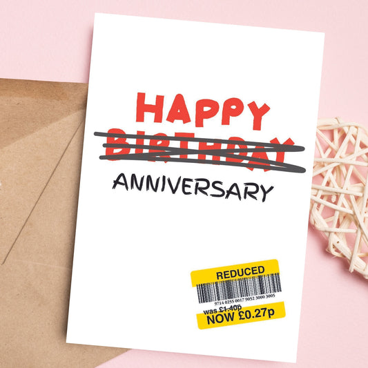 Funny Anniversary Card - Reduced Sticker