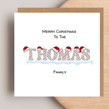 Personalised Christmas Card - Family Name