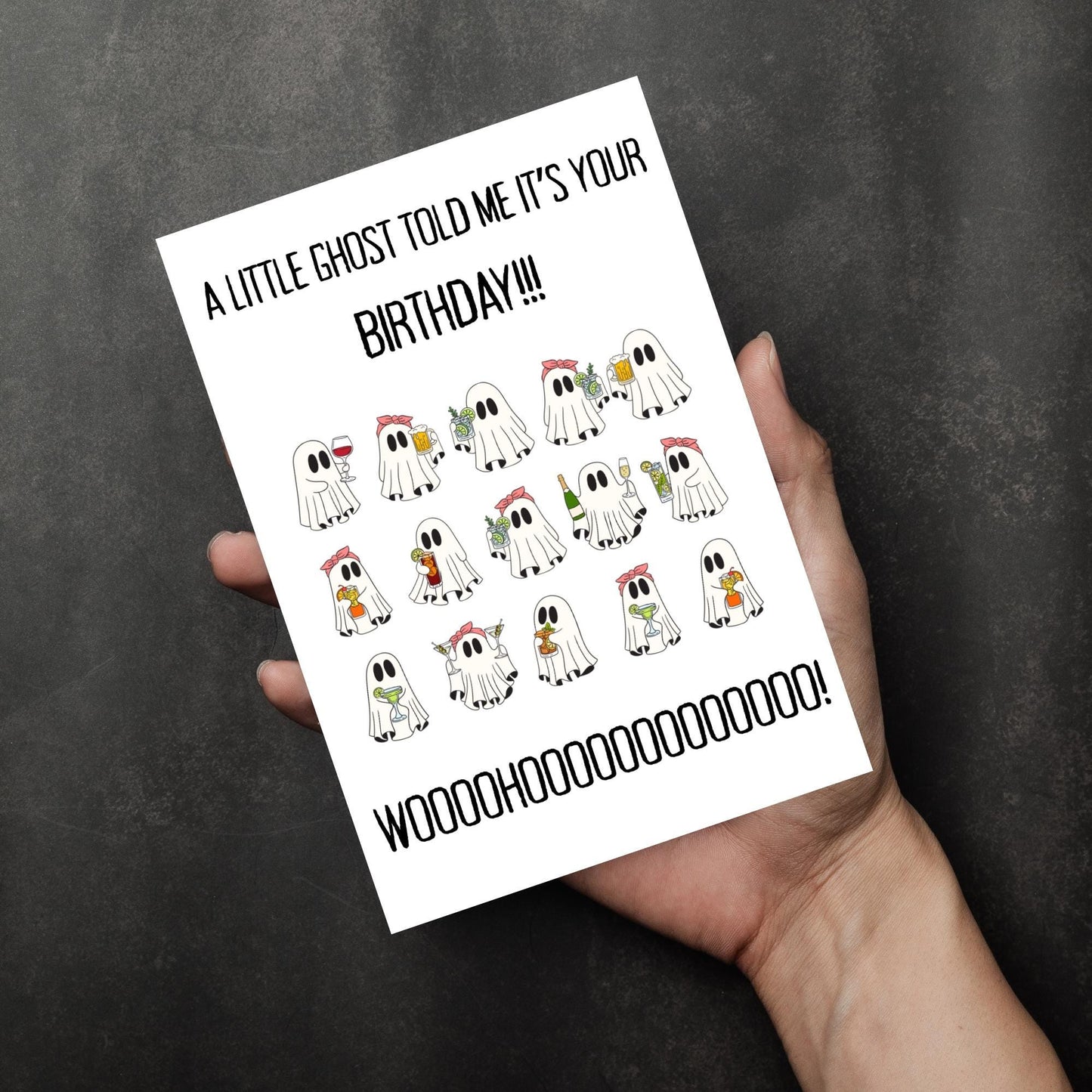 Funny Ghost Birthday Card - Halloween Birthday