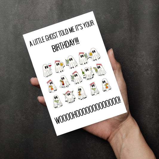 Funny Ghost Birthday Card - Halloween Birthday
