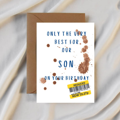 Funny Birthday Card For Son - Reduced Sticker