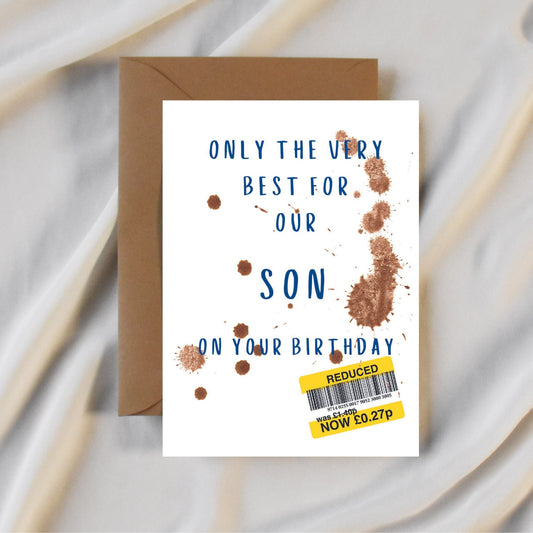 Funny Birthday Card For Son - Reduced Sticker