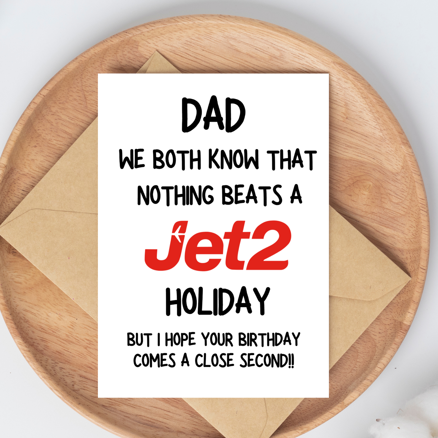 Funny Birthday Card, Jet2 Card, Customised Birthday Card