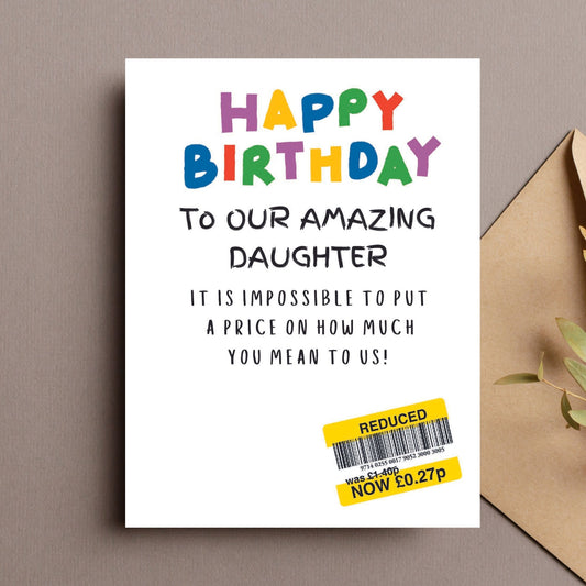 Funny Birthday Card For 'Our' Daughter - Reduced Sticker
