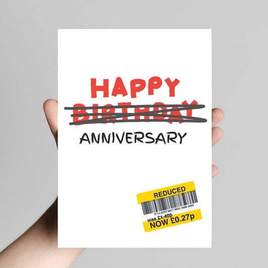 Funny Anniversary Card - Reduced Sticker