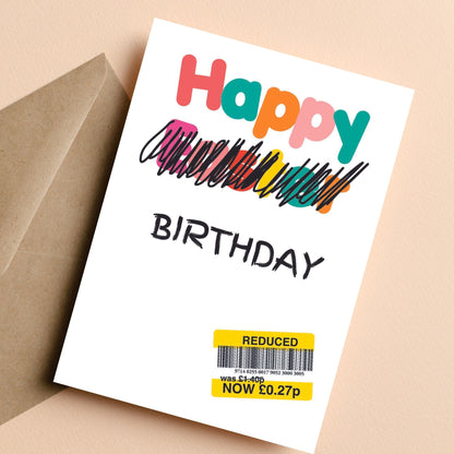 Funny Birthday Card - Reduced Sticker - Easter