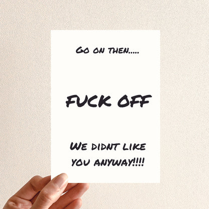 Funny Leaving/Retirement Card