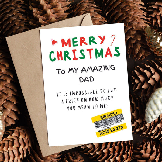 Christmas Card For Dad - Reduced Sticker
